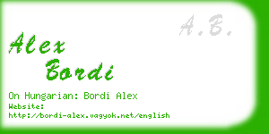 alex bordi business card